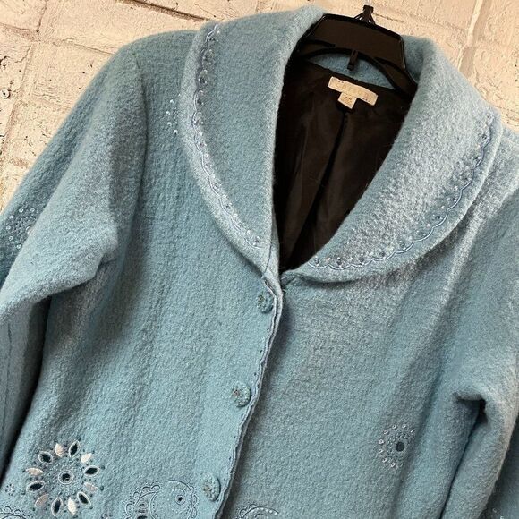 Cayson Vintage Blue Wool Jacket Medium - Picture 1 of 14